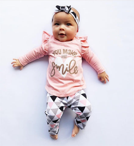 3Pcs Newborn Baby Girl Clothes