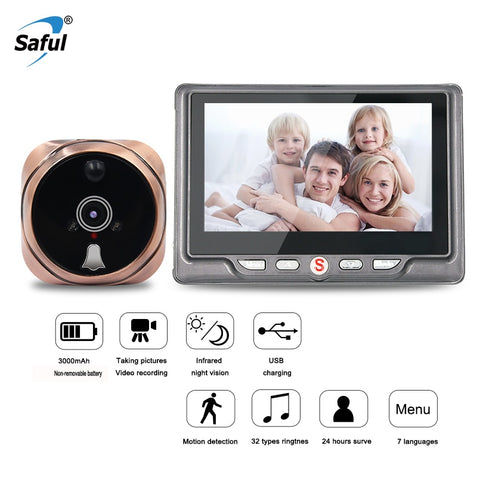 Digital Peephole Video Camera Door Bell